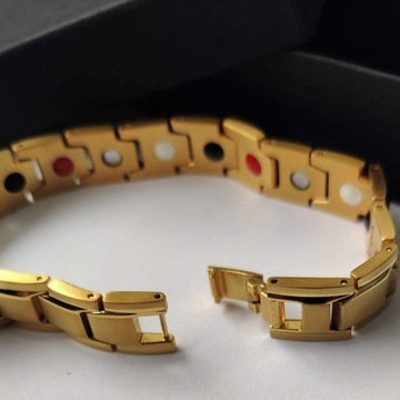 Bransoletka magnetyczna męska zdrowotna mocna ZŁOTA 20cm Prezent Versatile