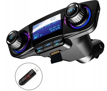 FM BLUETOOTH 5.0 USB-ПЕРЕДАТЧИК МНОГОФУНКЦИОНАЛЬНЫЙ 8 в 1
