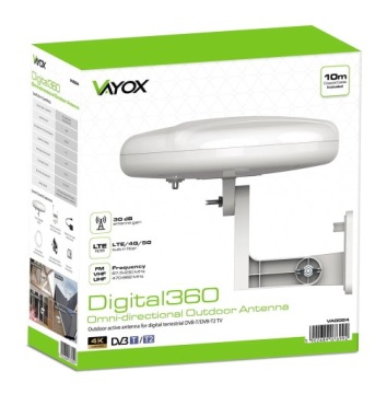 Всенаправленная антенна DVBT2 для наземного телевидения LTE 4K MUX8 Digital360 VAYOX