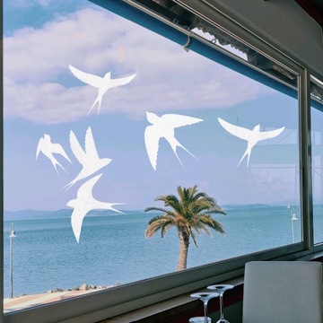 Наклейка с ласточкой и птицей Светоотражающие наклейки на окна