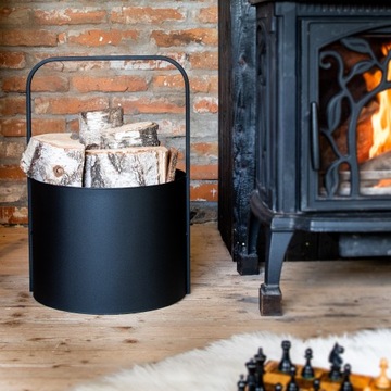 КРУГЛАЯ ДЕРЕВЯННАЯ КОРЗИНА 38 СМ, НОВАЯ БОЛЬШАЯ ДЛЯ ДЕРЕВЯННОГО КАМИНА