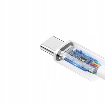 Адаптер DAC Audio USB-C для Mini Jack 3.5 Aux KT02H20 32-битный 384 кГц белый