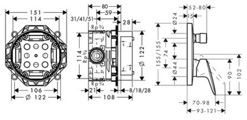 HANSGROHE zestaw podtynkowy bateria iBOX +N. GROHE