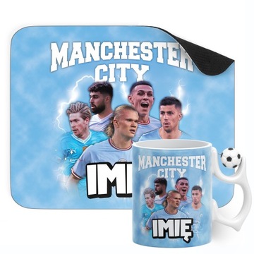 Zestaw personalizowany Kubek Piłkarski + Podkładka Manchester City