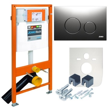 WERIT JOMO Stelaż WC 112 cm wsporniki MATA Przycisk SWITCH CHROM MAT