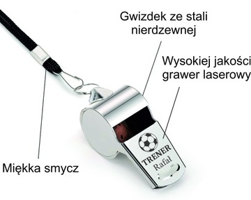Металлический свисток ПОДАРОК ​​тренеру или учителю физкультуры СУДЬЯ