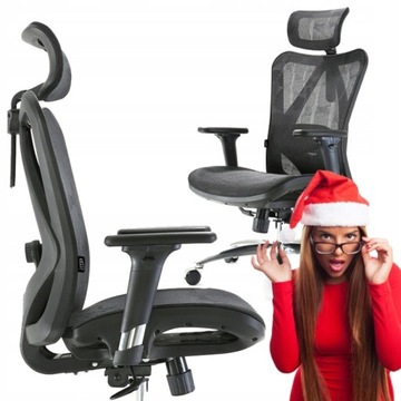 Fotel ERGONOMICZNY * Krzesło biurowe aż do 150kg Idealna dla osób do 180 cm