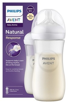 AVENT BUTELKA RESPONSYWNA NATURAL 3 AKTYWNE SSANIE PRZEZ DZIECKO 330ML 3M+