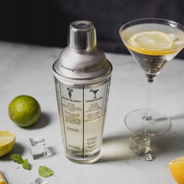 Шейкер СТЕКЛЯННЫЙ для напитков, коктейлей с РЕЦЕПТАМИ бармена 400 мл KLAUSBERG