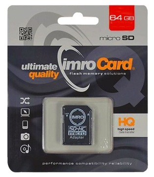 IMRO Karta micro SDXC 64GB Class10 UHS-I + adapter