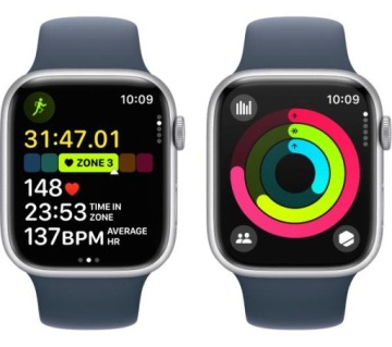 Умные часы APPLE Watch 9 с GPS, 45 мм, серебристый
