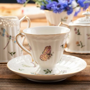 Чашка чайная 180 мл с блюдцем LEDA IVORY VILLA ITALIA