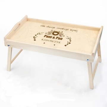 СТОЛ ДЛЯ ЗАВТРАКА ДЛЯ КРОВАТИ ПОД НОУТБУКОМ, ГРАВИРОВАННЫЙ ПОДДОН