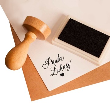 PIECZĄTKA stempel ślubny Serduszko + tusz