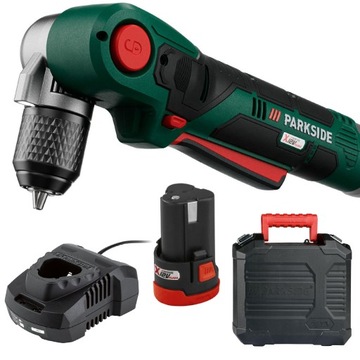 PARKSIDE PWBSA 12V WIERTARKO-WKRĘTARKA KĄTOWA 90° LED + AKU 2Ah i ŁADOWARKA