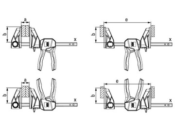 Ścisk uniwersalny szybkomocujący z uchwytem obrotowym Bessey EZ360 150/80