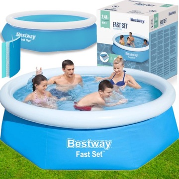 BASEN ROZPOROWY OGRODOWY 240 CM BESTWAY DO ZABAWY DLA DZIECI ZESTAW XXL