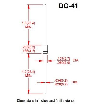 Диод выпрямительный 1А 1000В -1N4007 -DO-41 -10шт