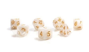 LWIĄTKO Z CINTRY ZESTAW 7 JADEITOWYCH KOŚCI KOSTEK RPG