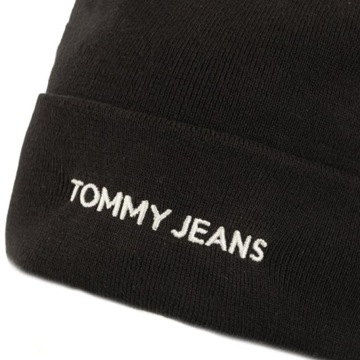 Czapka Zimowa Tommy Hilfiger Logo Beanie Czarna