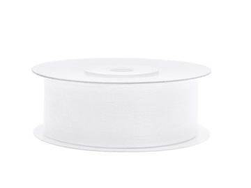WSTĄŻKA SZYFONOWA ORGANZA 2,5cm/25m BIAŁA
