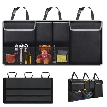 ОРГАНАЙЗЕР В БАГАЖНИКЕ ДЛЯ СПИНКИ СИДЕНИЯ с 6 КАРМАНАМИ ЧЕРНЫЙ