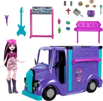 FOOD TRUCK MONSTER HIGH MUZYCZNY POJAZD + LALKA DRACULARA