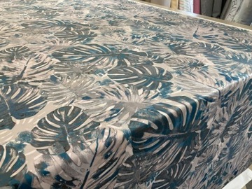 MATERIAŁ PLUSZ WELUR VELVET LIŚCIE OBRUS ZASŁONY