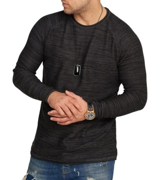 SWETER SWETEREK MĘSKI SLIM FIT ANTRACYT - L