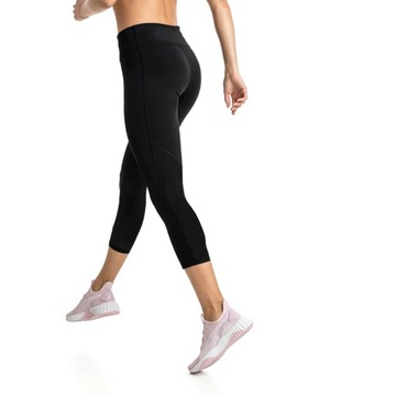 2401 PUMA LEGGINSY DAMSKIE SPORTOWE treningowe na FITNESS czarne 3/4 XS