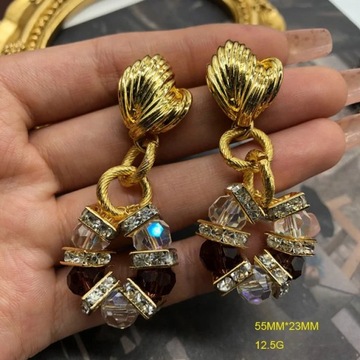 Fashion Contrast Color Vintage Enamel Necklace Earring Set Female INS New