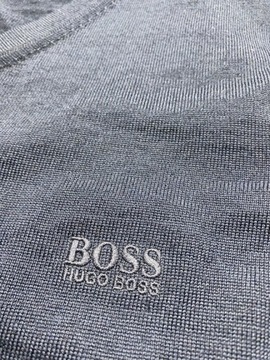 Hugo Boss BLACK cienki granatowy wełniany virgin wool sweter /M