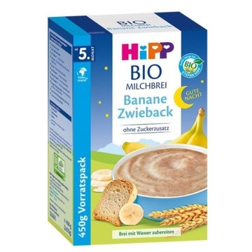 HiPP BIO Kaszka Bananowa z Sucharkiem Noc +Omega 3