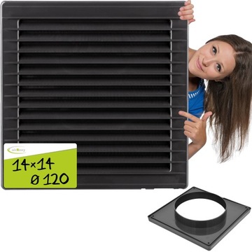 KRATKA WENTYLACYJNA 140x140 14x14 GRAFIT Ø120