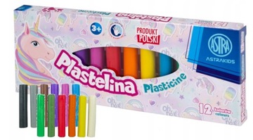 PLASTELINA ASTRA JEDNOROŻEC 12 KOLORÓW DELIKATNA