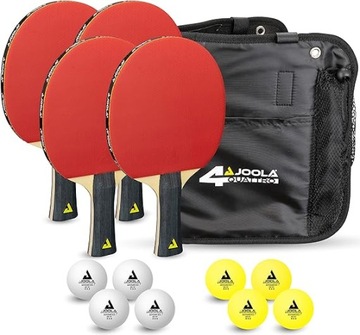 4x RAKIETKA DO TENISA STOŁOWEGO PING PONG +10 PIŁECZEK + TORBA ZESTAW