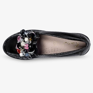 ТУФЛИ ЖЕНСКИЕ С ДЕКОРАЦИЕЙ, КОЖАНОЙ ВСТАВКОЙ 40