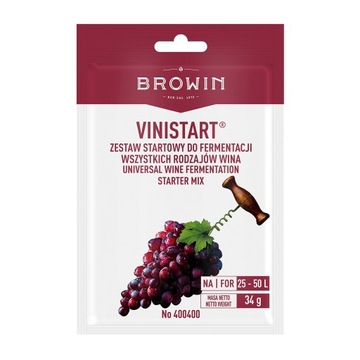 Zestaw startowy do fermentacji Vinistart zestaw do wina DROŻDŻE POŻYWKA