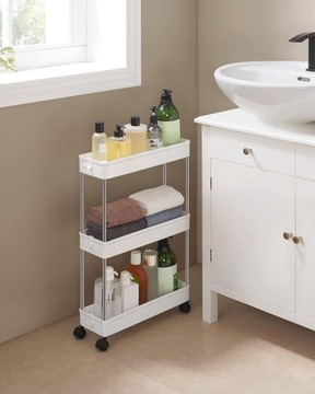 Мобильная кухонная тележка и узкая полка для ванной комнаты с колесиками