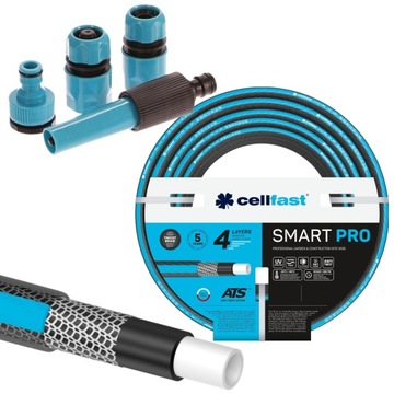САДОВЫЙ ШЛАНГ CELLFAST CARRY TWIST SMART, 4-СЛОЙНЫЙ, 3/4 дюйма, 30 м + СОЕДИНИТЕЛИ