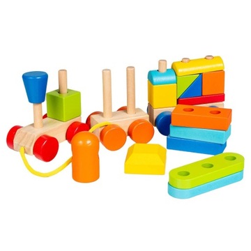 SMILY PLAY ДЕРЕВЯННЫЙ ПОЕЗД С БЛОКАМИ