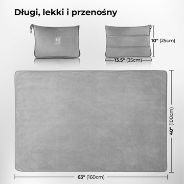 KOC PODRÓŻNY I PODUSZKA LOTNICZA BAGAŻ + POKROWIEC