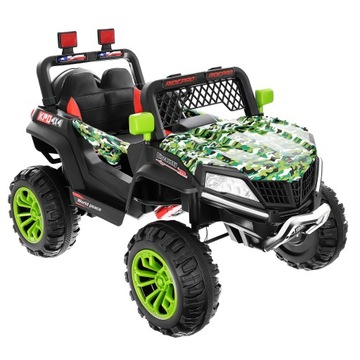 JEEP 4x4 Samochód AUTO na AKUMULATOR +pilot 2.4GHz +LED +BUJANIE +SKÓRA!!