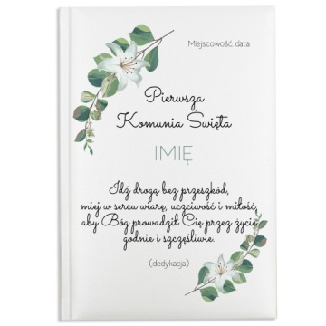 BIBLIA na Pierwszą KOMUNIĘ Prezent dla DZIECI IMIĘ