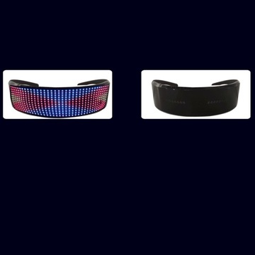 OKULARY LED BLUETOOTH KOLOROWE ŚWIATŁO DLA PARTY