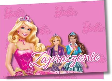 ZAPROSZENIA URODZINOWE BARBIE 15x10cm