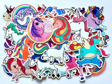 WLEPY STICKER BOMB NAKLEJKI MIX JEDNOROŻEC 50szt