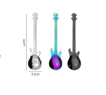 MUZYCZNE ŁYŻECZKI GITARY 3 SZT ŁYŻKI GITARZYSTY