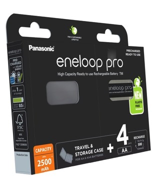 4x PANASONIC ENELOOP PRO R6 AA 2500 mAh 4BL + BOX