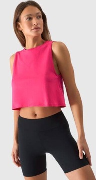 Koszulka bez rękawów 4F crop top oversize, top z bawełny XS